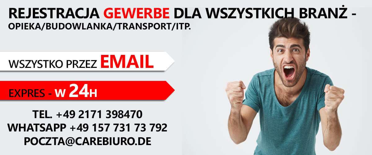 rejestracja gewerbe w Niemczech